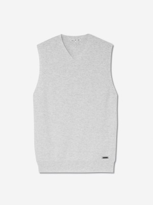 Sun Day Red 3D Tour Cashmere Vest Frost Gray | 7384-MWKPS