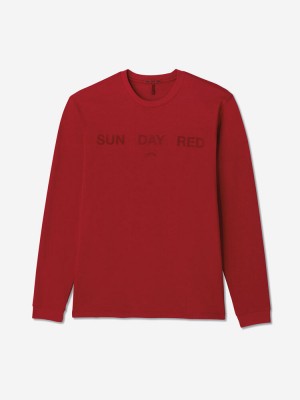 Sun Day Red Long Sleeve Dark Nebula T-Shirt Punainen | 0791-GJRXM