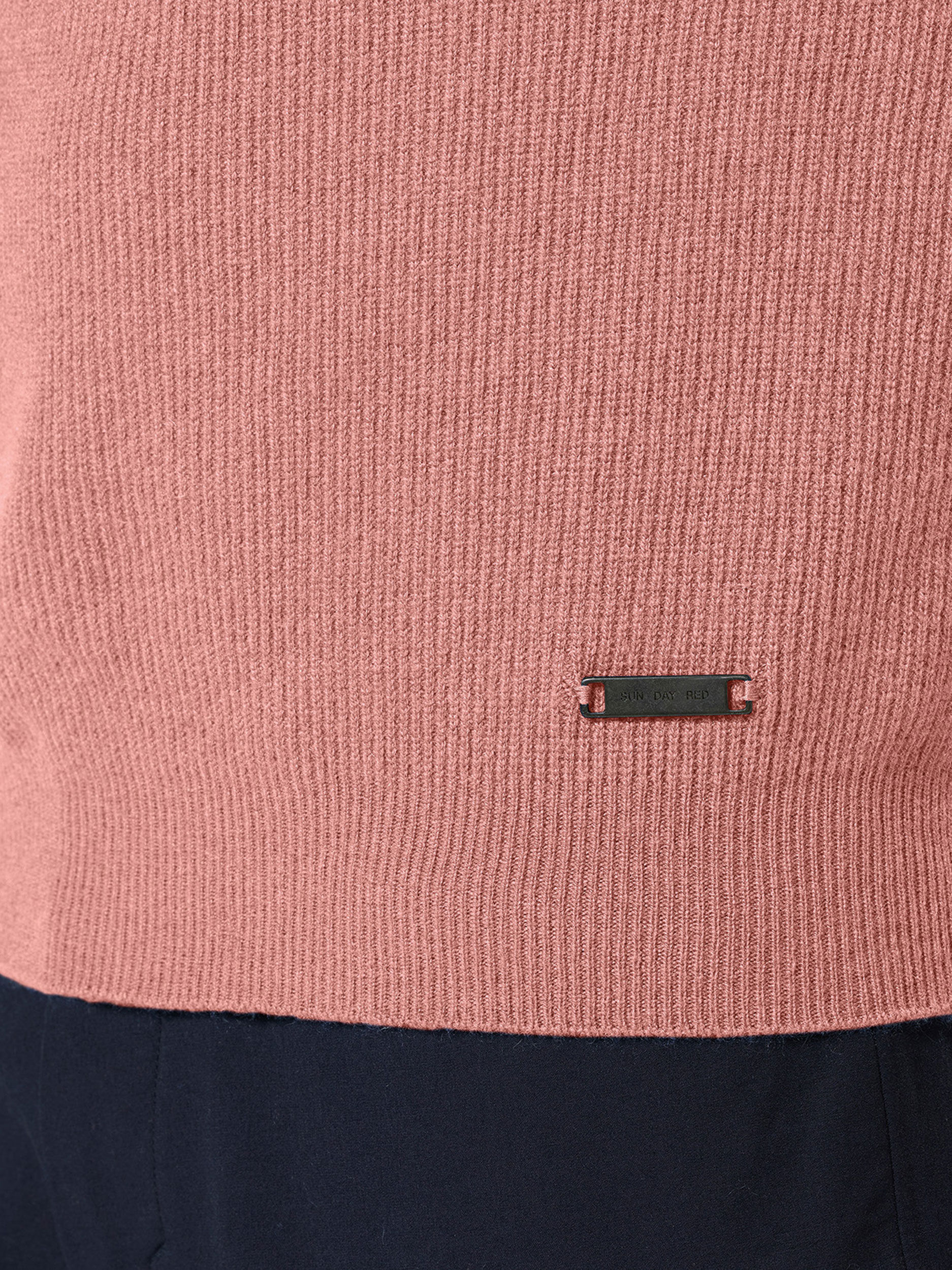 Sun Day Red 3D Knit Cashmere Quarter Zip Pinkki | 7294-POQUA