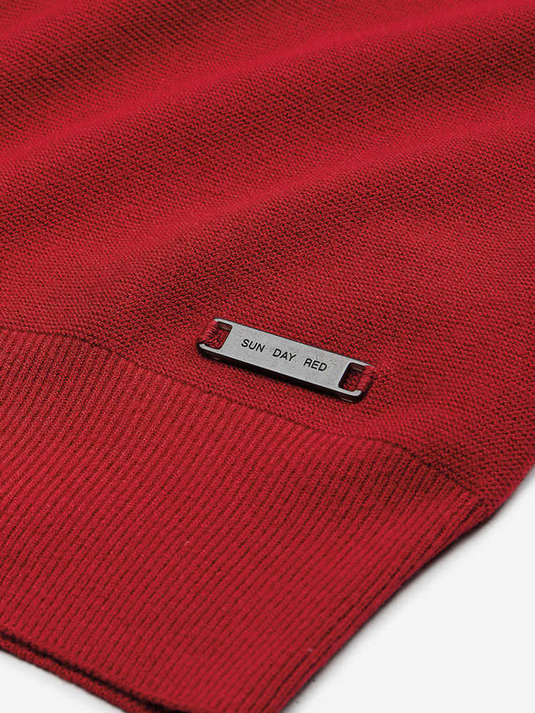 Sun Day Red 3D Knit Lightweight Crew Punainen | 4658-ZHRPM