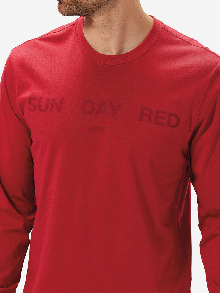 Sun Day Red Long Sleeve Dark Nebula T-Shirt Punainen | 0791-GJRXM