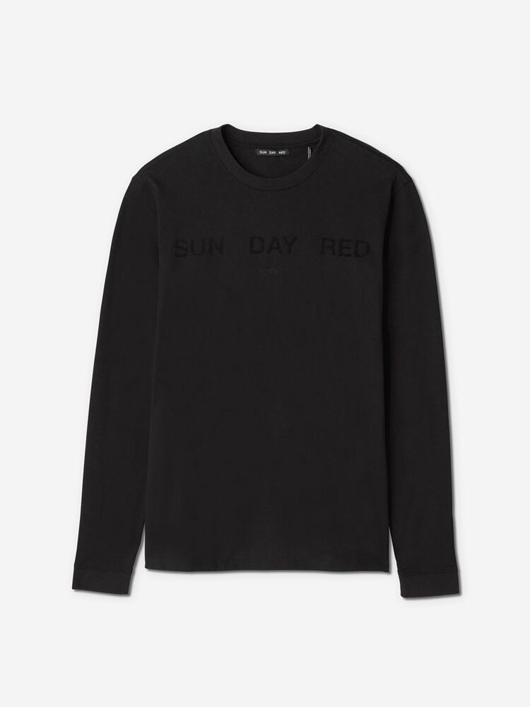 Sun Day Red Long Sleeve Dark Nebula T-Shirt Mustat | 7496-ACYVF